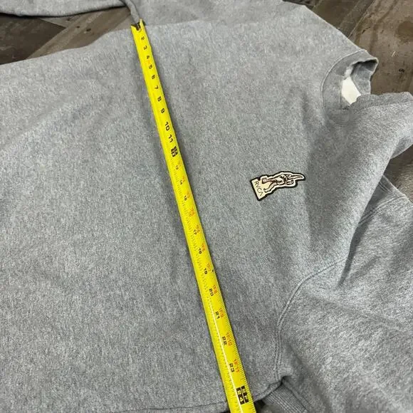 RVCA Mens Long Sleeve Crew Sweatshirt Pullover Middle Finger Gray Size XXL - Picture 4 of 8